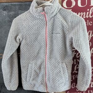 Soft Girls Columbia Jacket Size Small 6/7 In Gray And Pink.